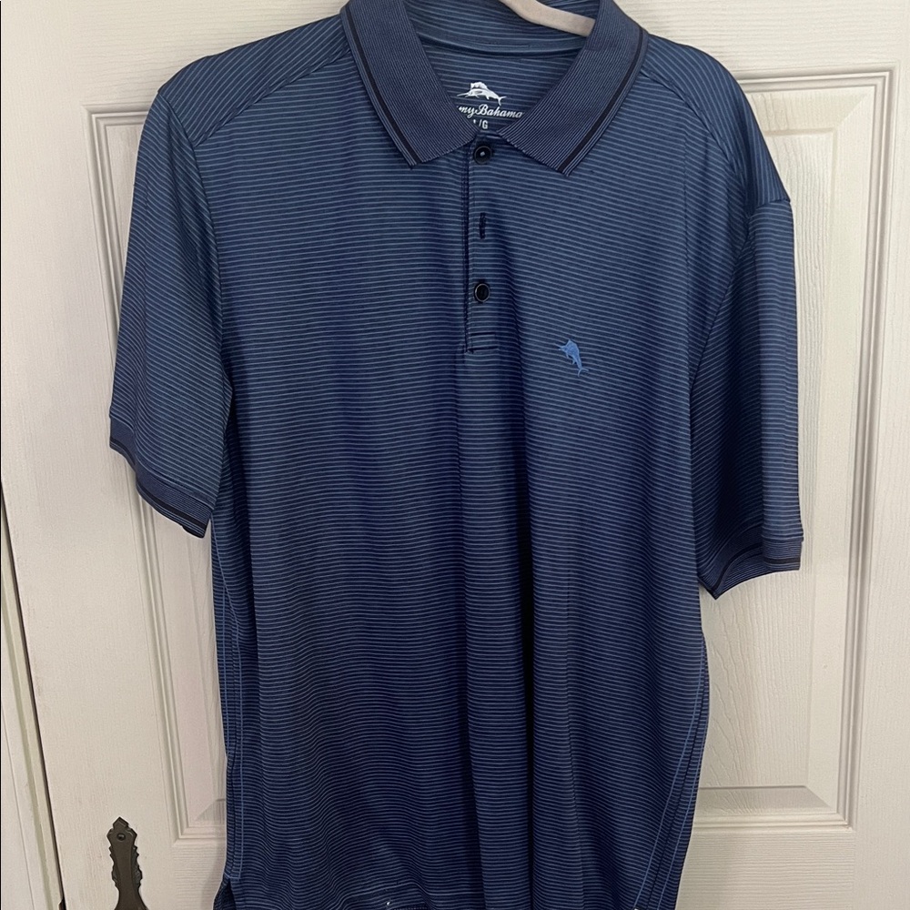 Tommy Bahama Navy Striped Polo Shirt